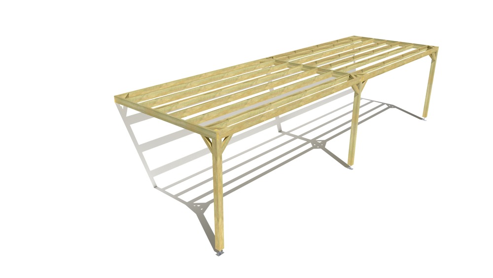 Pergola bois • 10m x 3m • adossée • sens largeur • livraison comprise