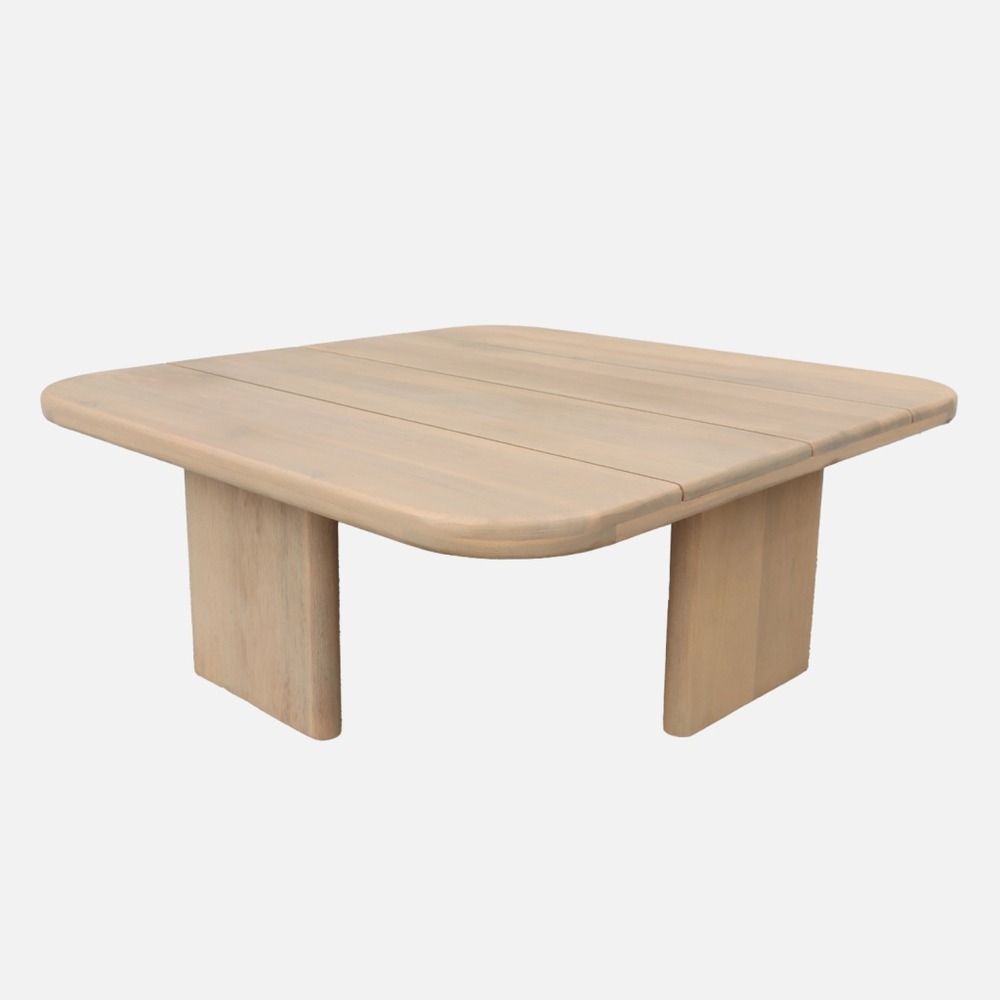 Table basse de jardin carrée bois d'acacia naturel 70cm - kaina