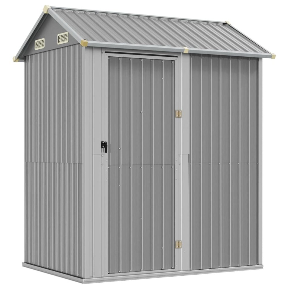 Abri de jardin cabane cabanon maison de stockage remise extérieur hangar outils robuste clair 192 x 152,5 x 237 cm acier galv