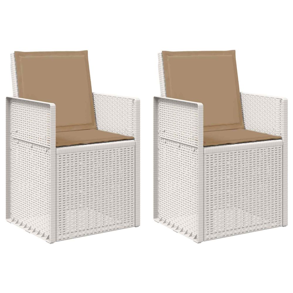 Chaises de jardin salle à manger 2 pc blanc et taupe pp