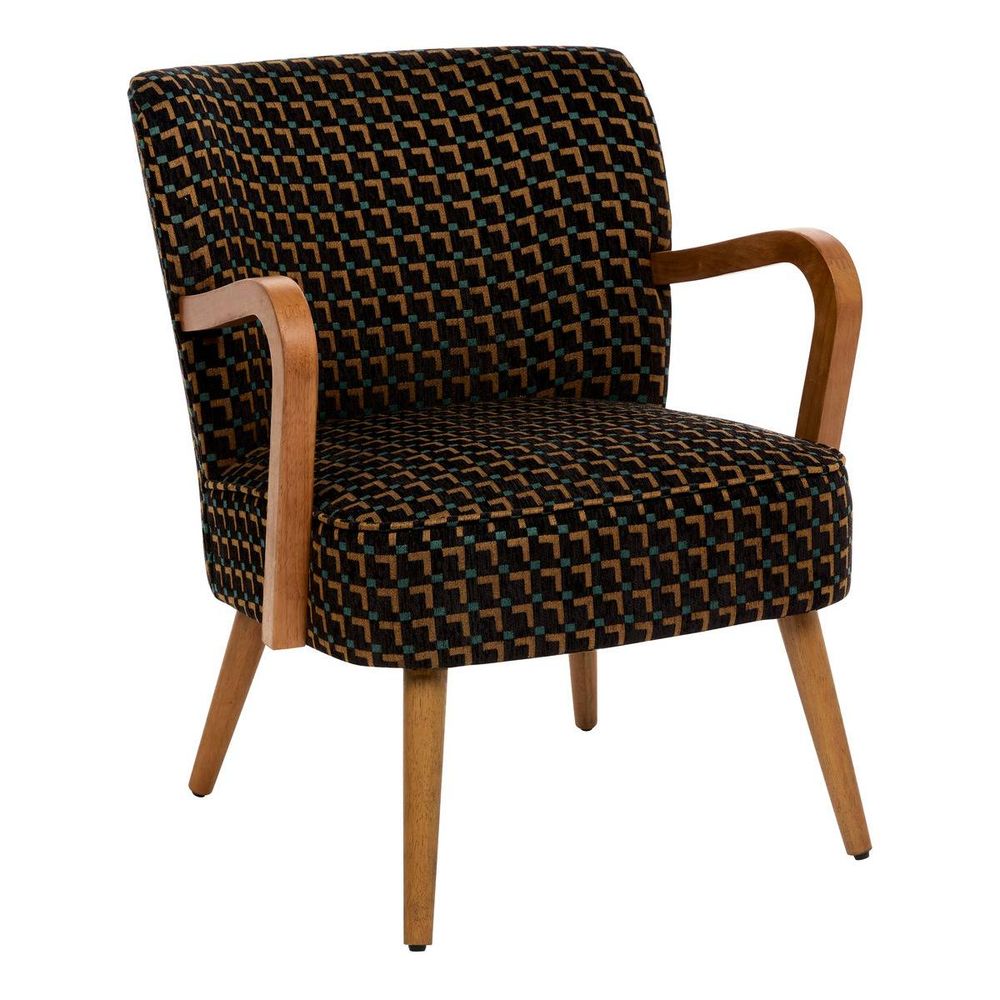 Fauteuil chiara noir tissu chenille