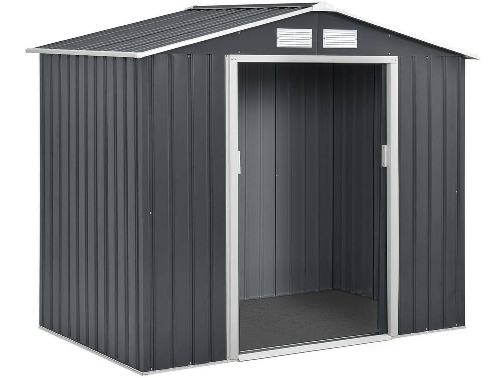 Abri de jardin métal vegas - 2,7 m² - gris