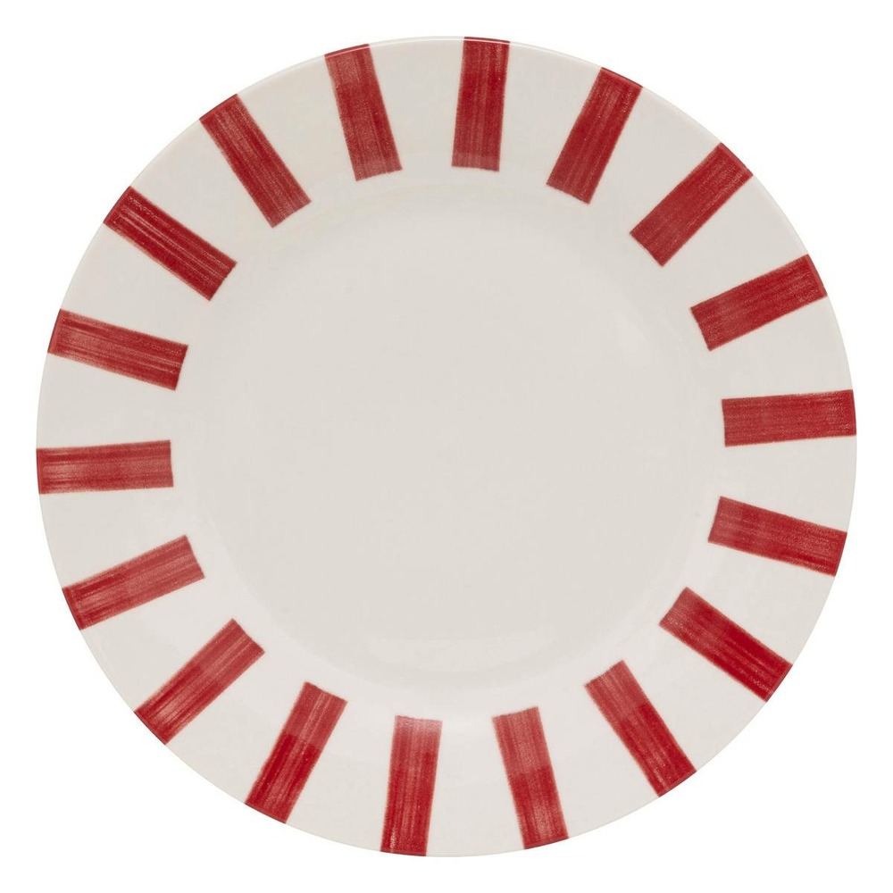 Lot de 6 assiettes plates cheri rouge d26,8xh2,4cm