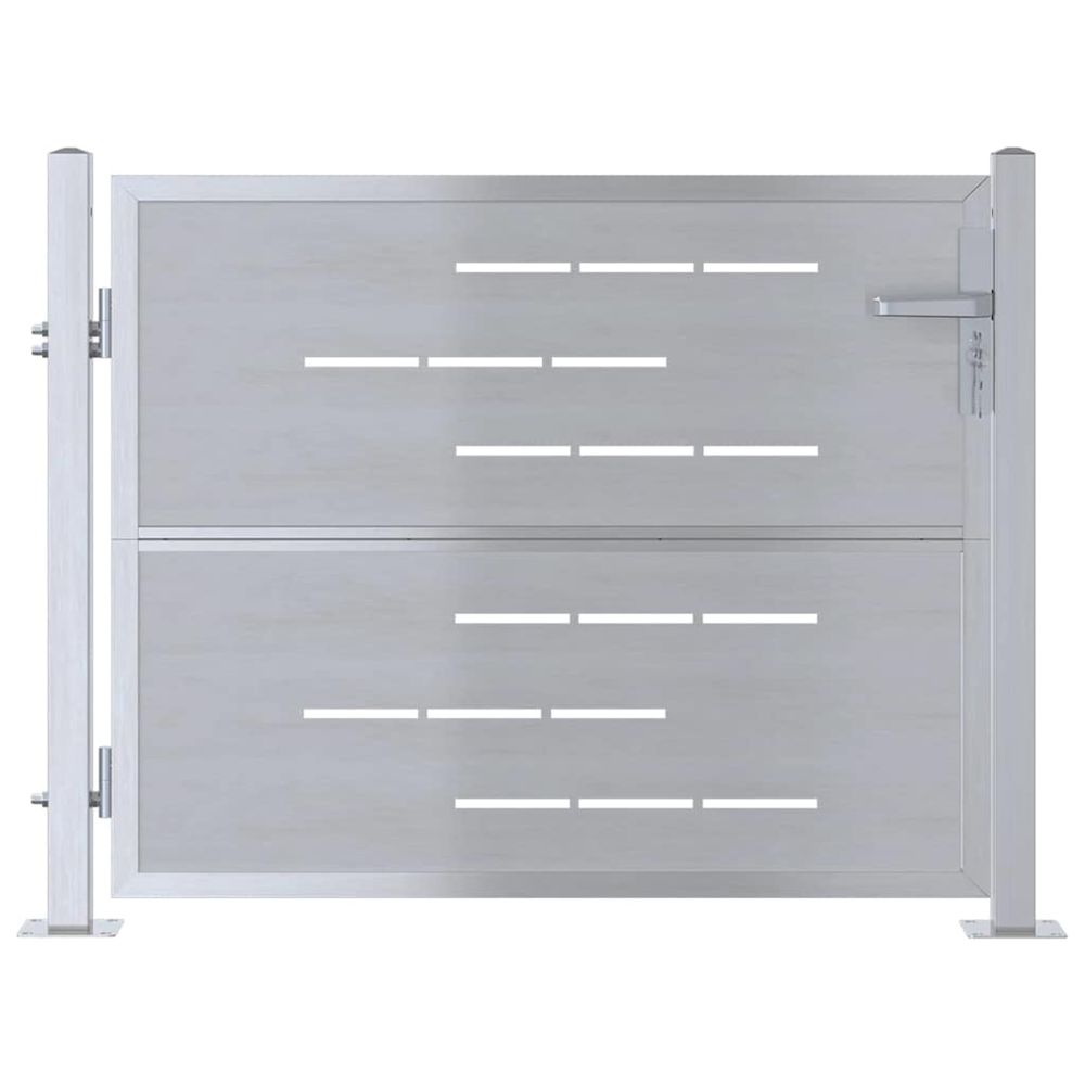 Porte de jardin argenté 85 x 70 cm acier inoxydable