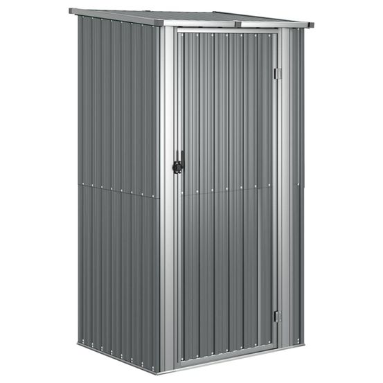 Abri de jardin gris 118,5x97x209,5 cm acier galvanisé