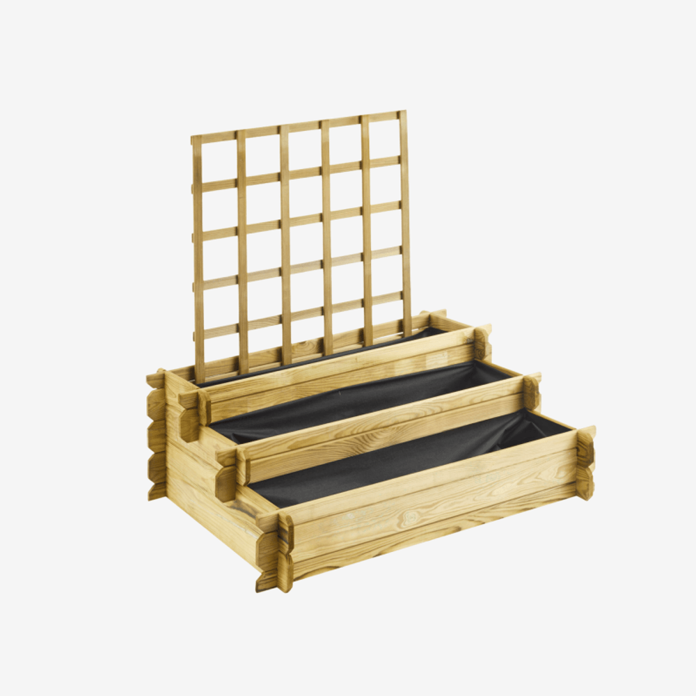 Carré potager en bois avec treillis - 154 l