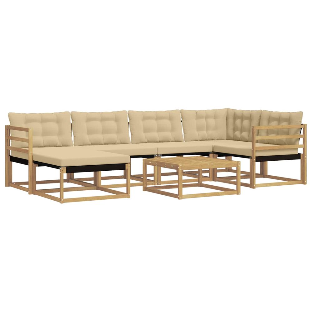 Ensemble de canapés d'extérieur 7 pc blanc et beige