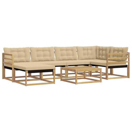 Ensemble de canapés d'extérieur 7 pc blanc et beige