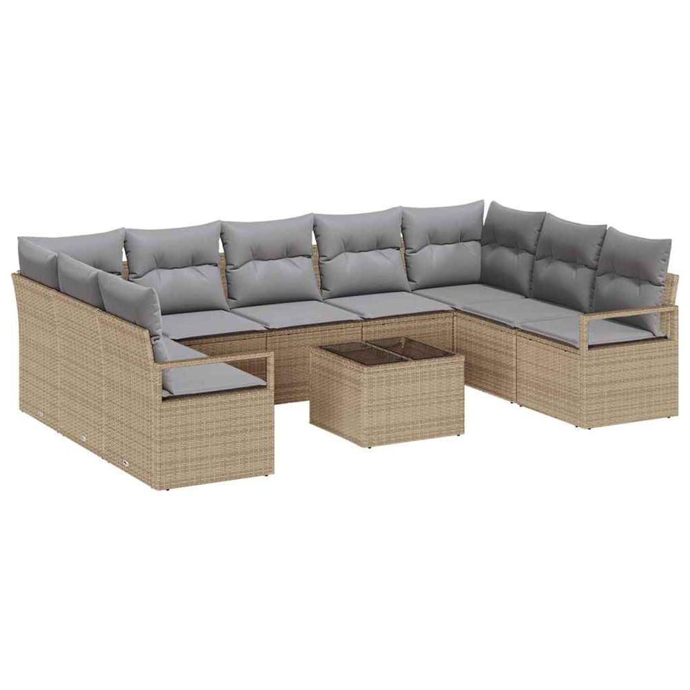 Ensemble de canapés 10 pc beige polyrotin