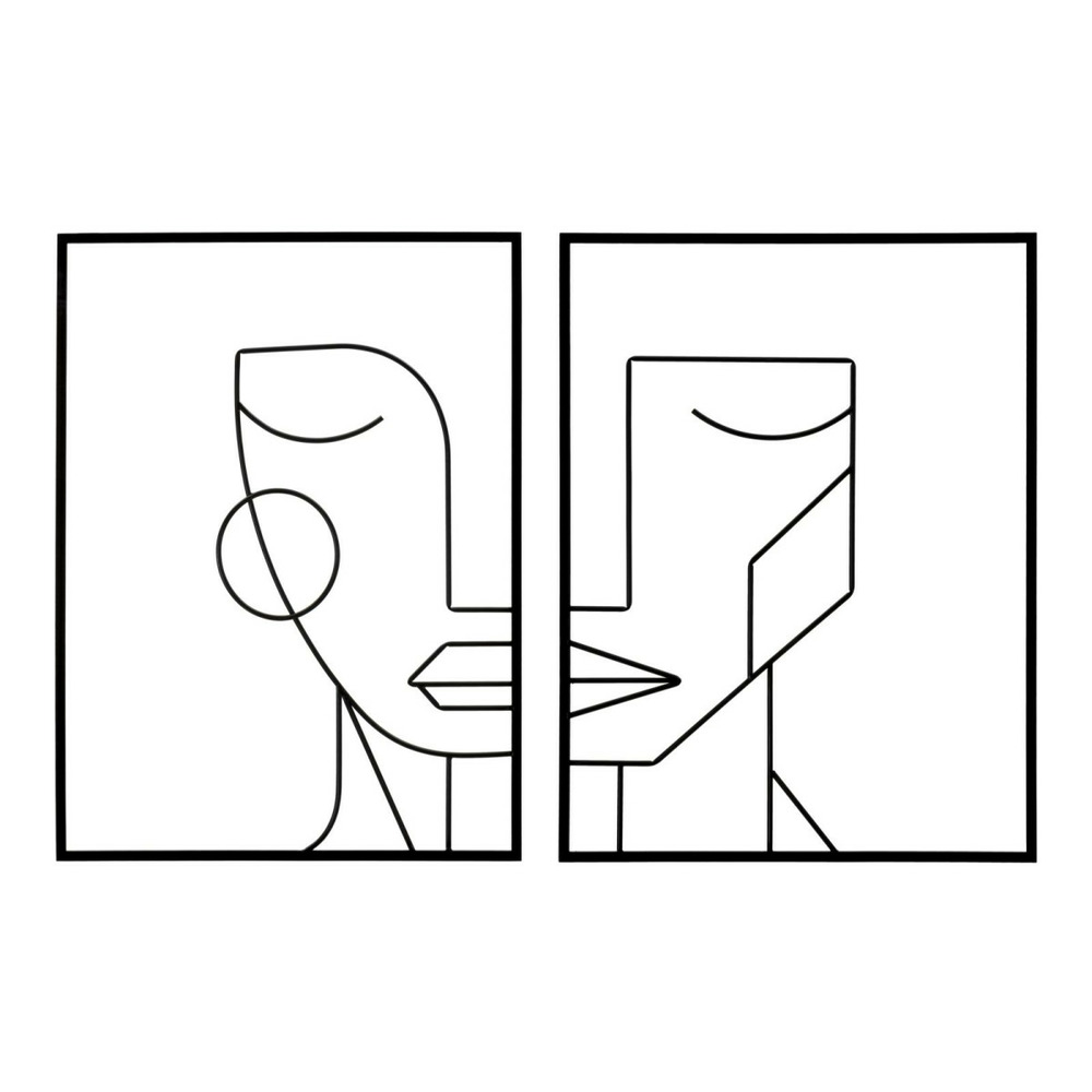 Lot de 2 décorations murales en métal 