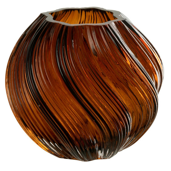 Vase ondulé en verre