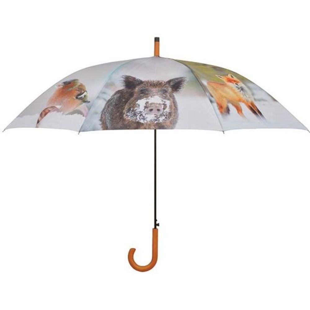 Grand parapluie bois et métal toile polyester hiver