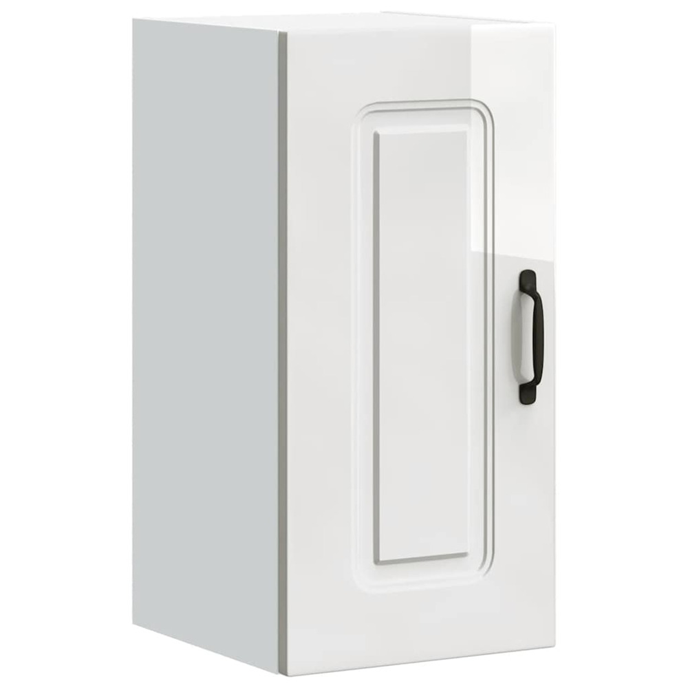 Armoire murale de cuisine kalmar blanc brillant bois ingénierie