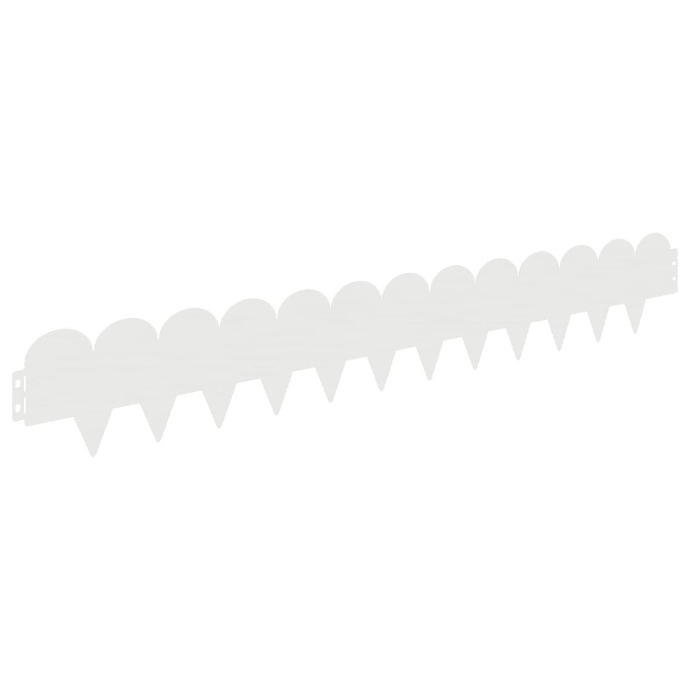 Bordure de pelouse 20 pc 103 x 15 cm acier blanc