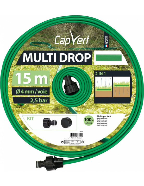 Kit tuyau arroseur multi drop longueur 15m - capvert