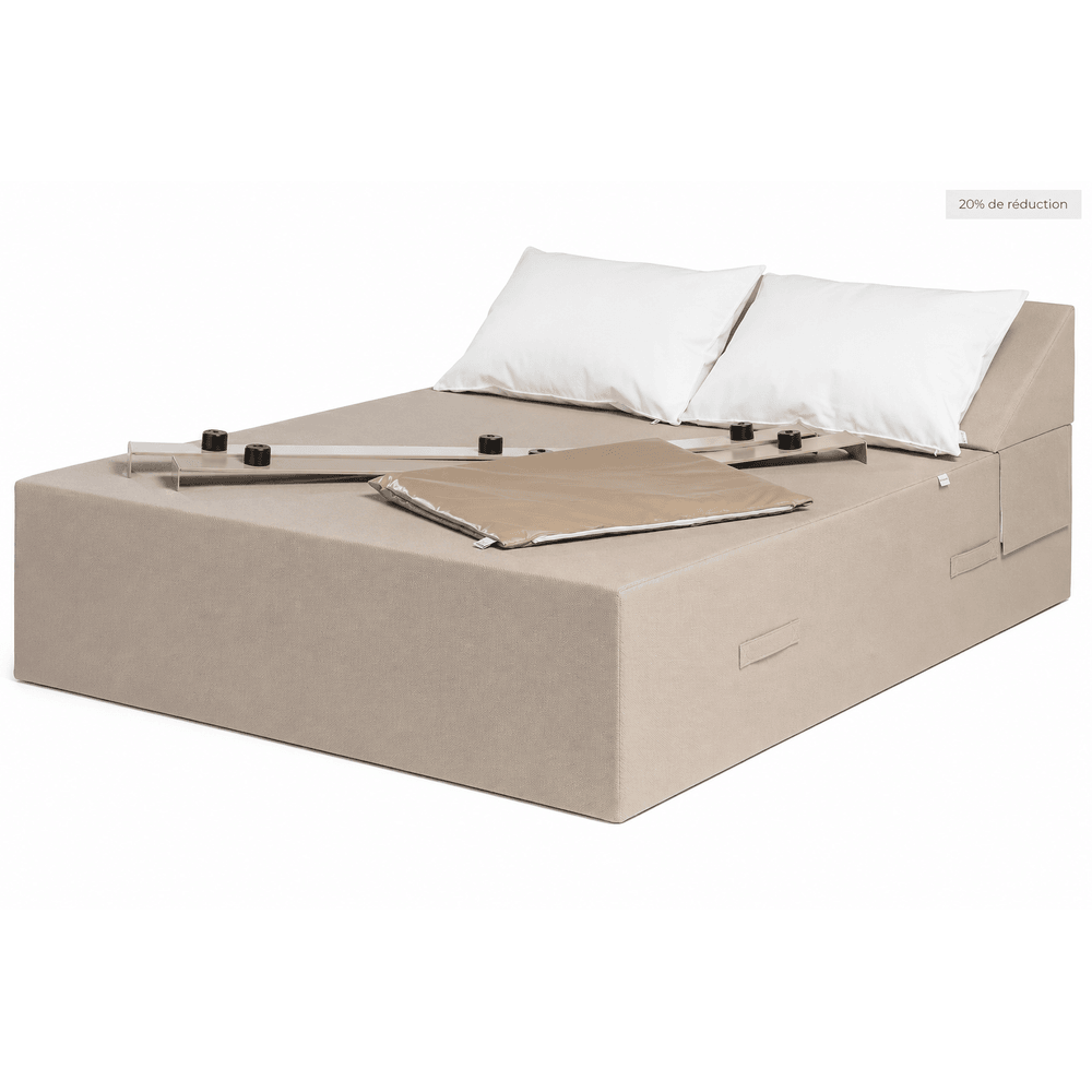 Sun pack paloma | 1 lit de piscine deux places 180x140x38cm + 2 coussins 50x70 cm + 1 housse de protection+ 2 piètements 140cm