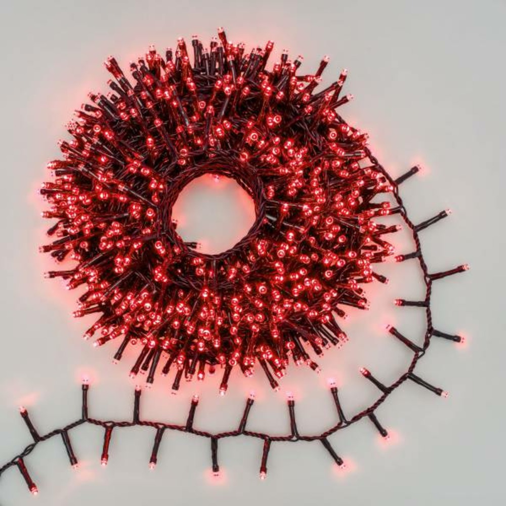 Guirlande lumineuse rouge boa 20 mètres 1000 led extérieur 8 modes 24v ip44 lotti