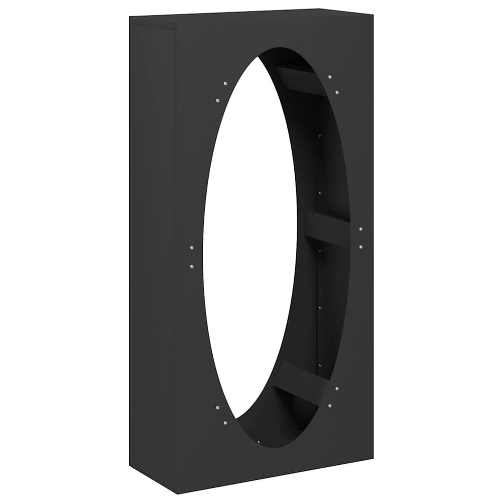 Portant de bois chauffage noir 50x23x100 cm