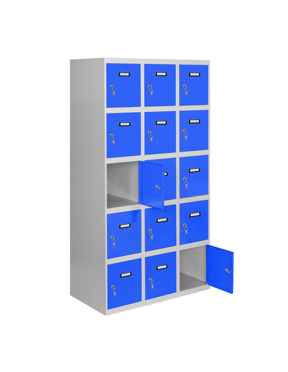 Casier-armoire simonlocker desm. 5 portes 3/15 400 (1200) gr/bl gris/bleu 1800x1200x500 - simonrack