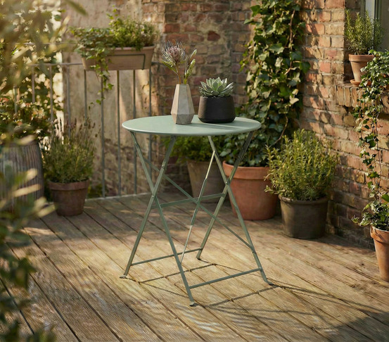 Table de jardin pliante - 2 places - vert amande - capri