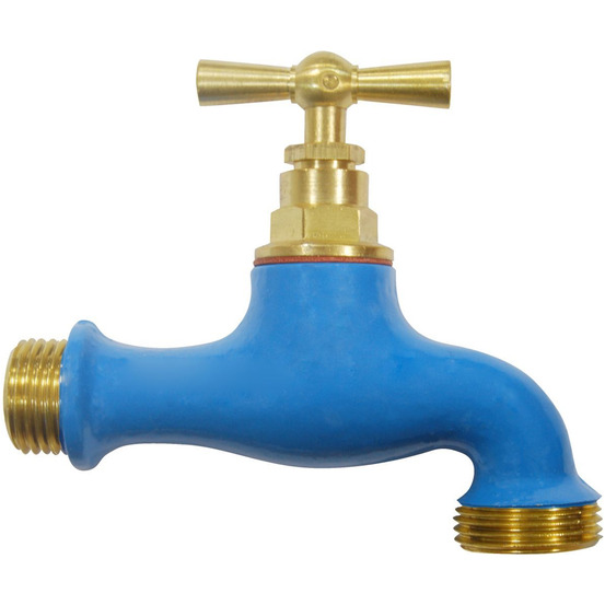 Robinet extérieur laiton coloré bleu
