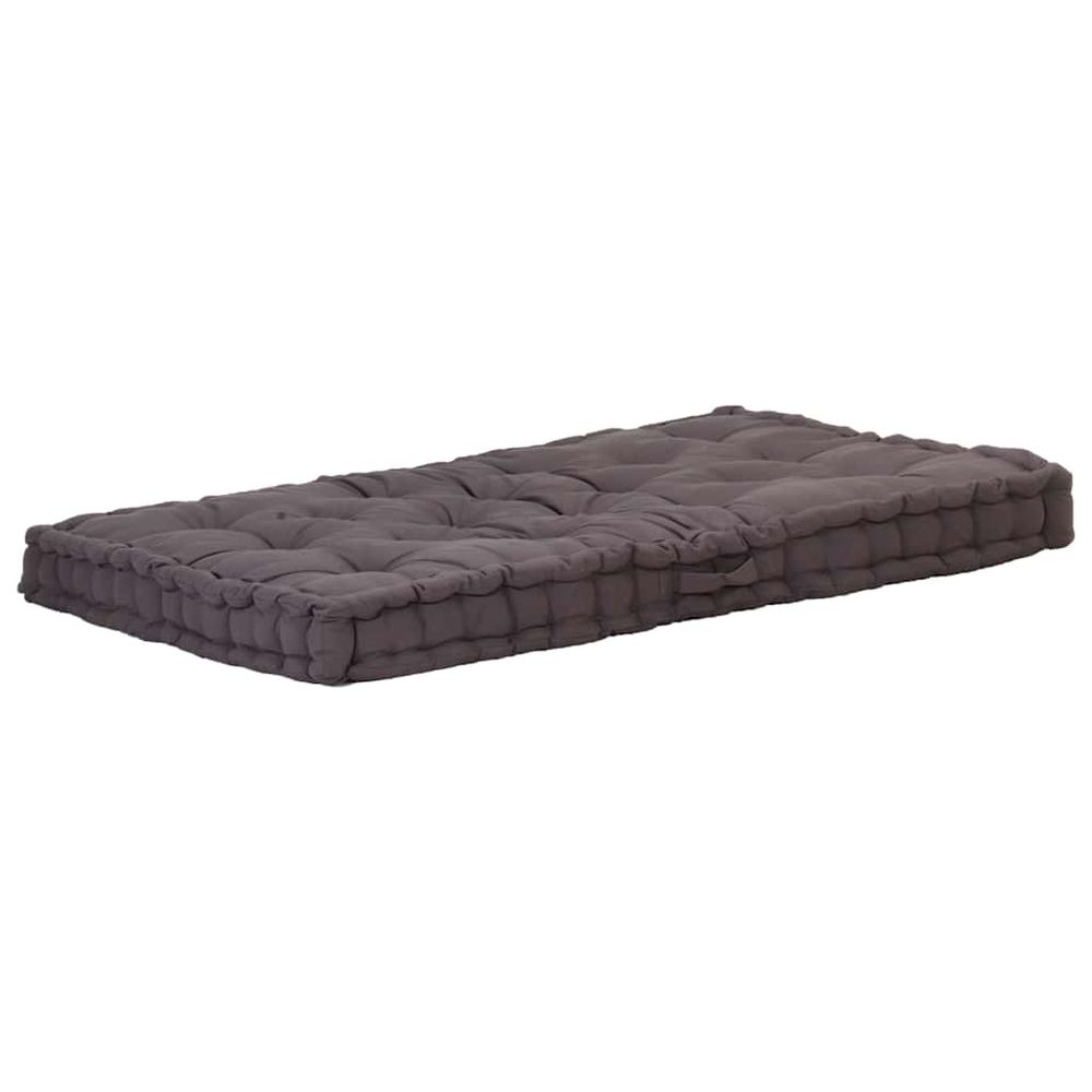 Coussin de plancher de palette coton 120x80x10 cm anthracite