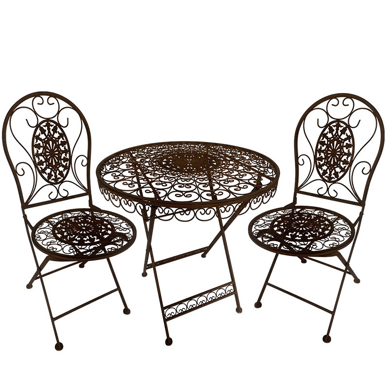 Ensemble table 2 chaises 70x70cm