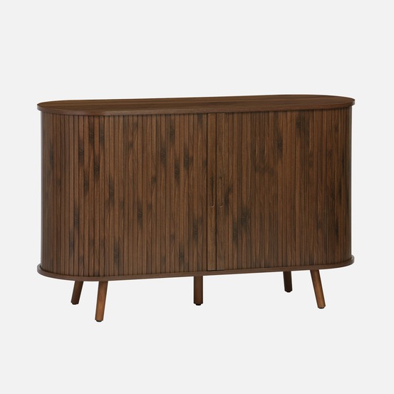 Buffet scandinave 2 portes coulissantes, 4 compartiments, buffet bas, l 120 x p 40 x h 75cm