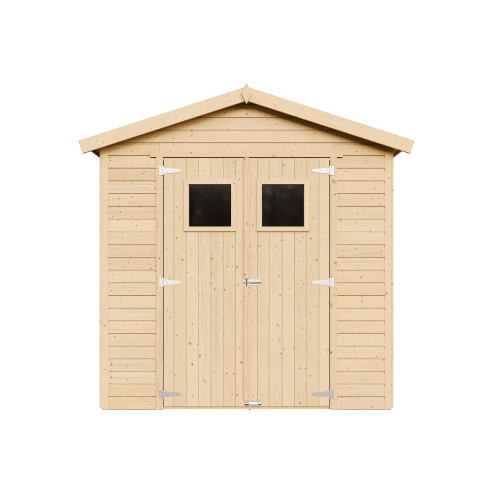 Abri de jardin en bois 4 m² - h228 x 233 x 222 cm - construction de panneaux en bois naturel - m351