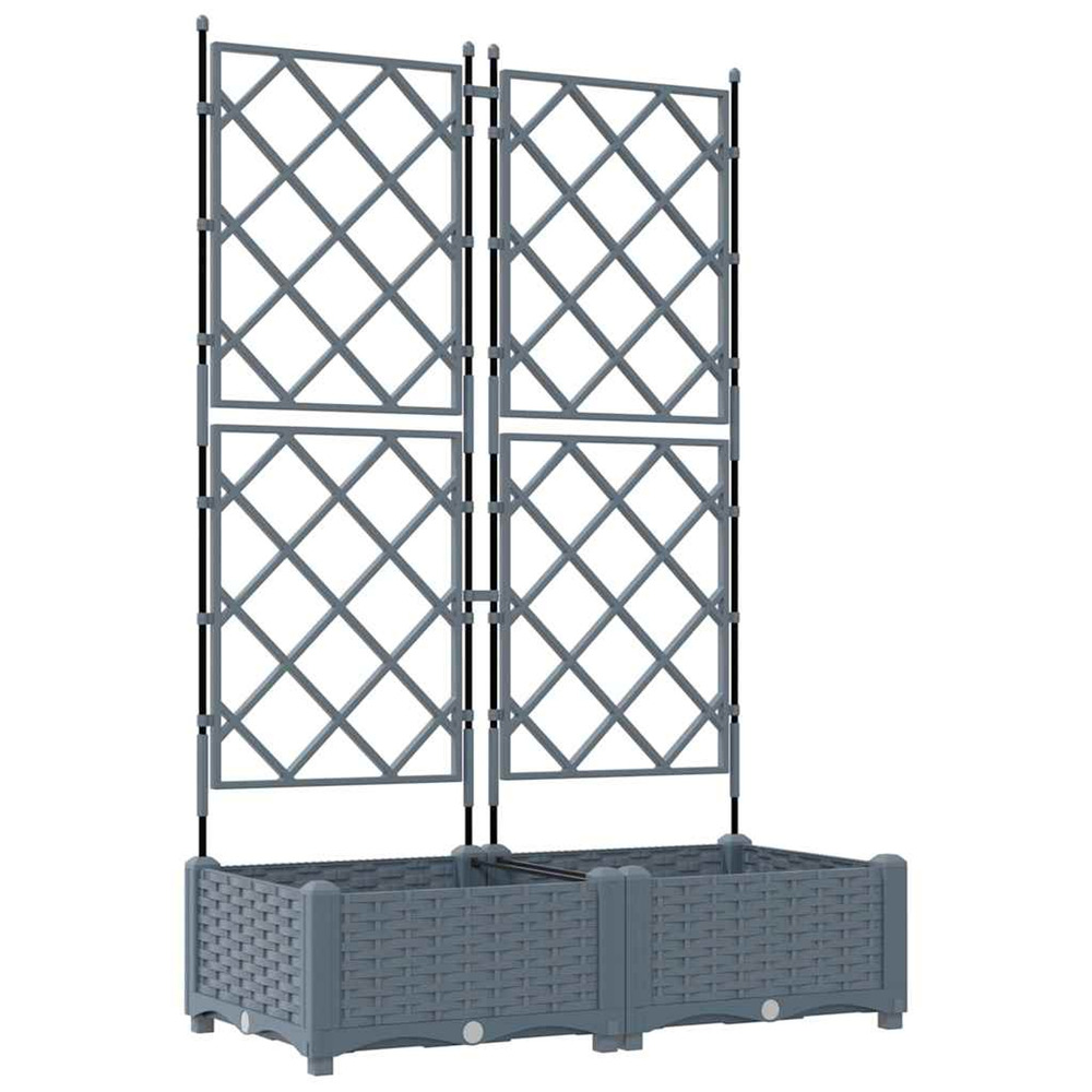 Cache-pot de jardin 2 pcs gris clair 80 x 40 x 125,5 cm acier