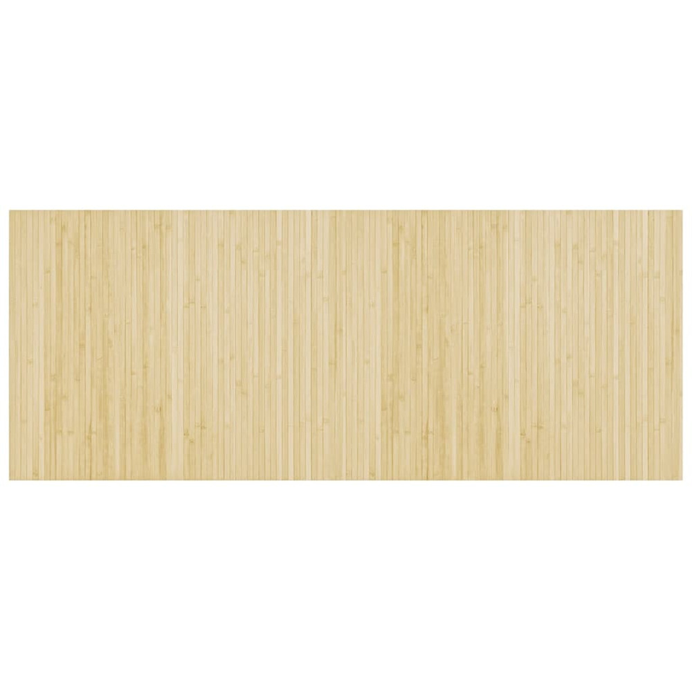 Tapis rectangulaire naturel clair 80x200 cm bambou