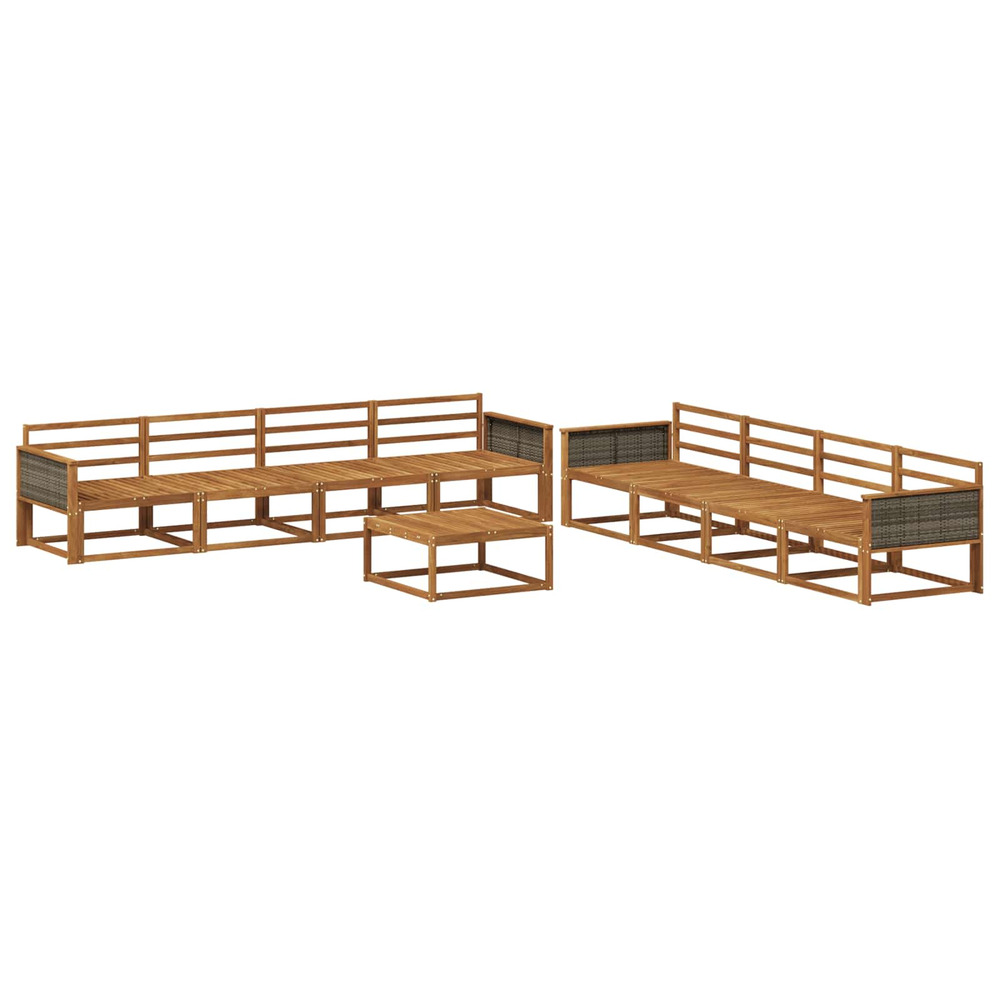 Ensemble de canapés d'extérieur 9 pcs naturel