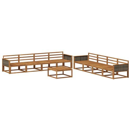 Ensemble de canapés d'extérieur 9 pcs naturel