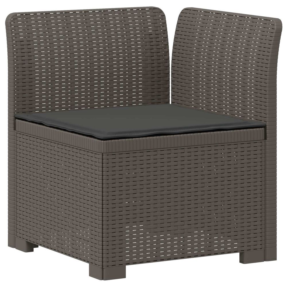 Canapé de jardin 1 place avec coussin look rotin pp gris clair