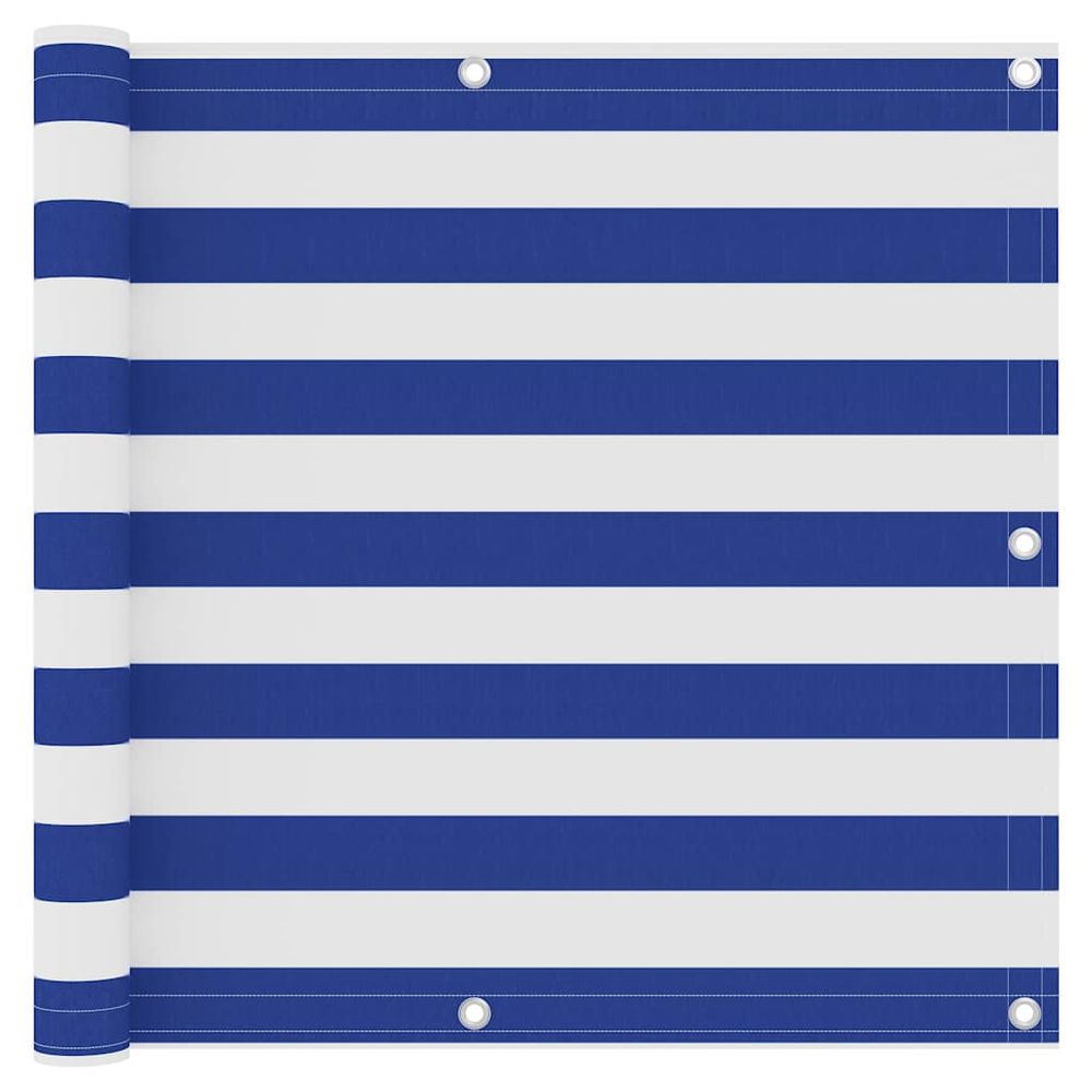 Écran de balcon blanc et bleu 90x300 cm tissu oxford