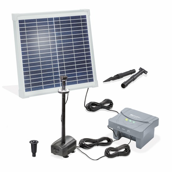 Kit pompe de bassin solaire esotec 15/550 led avec accumulateur life 12,8v/4ah 101937