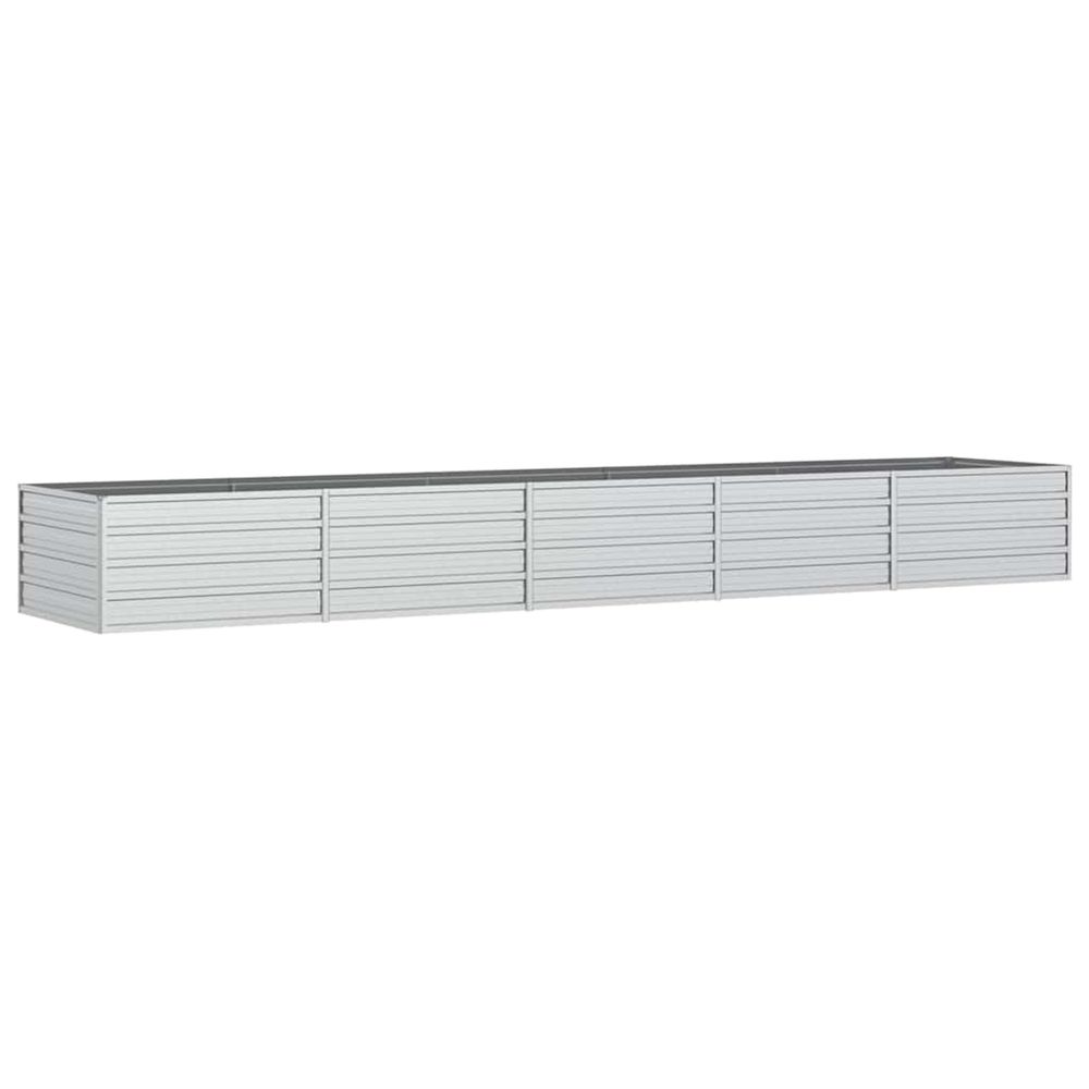 Lit surélevé de jardin 400x80x45 cm acier galvanisé argenté