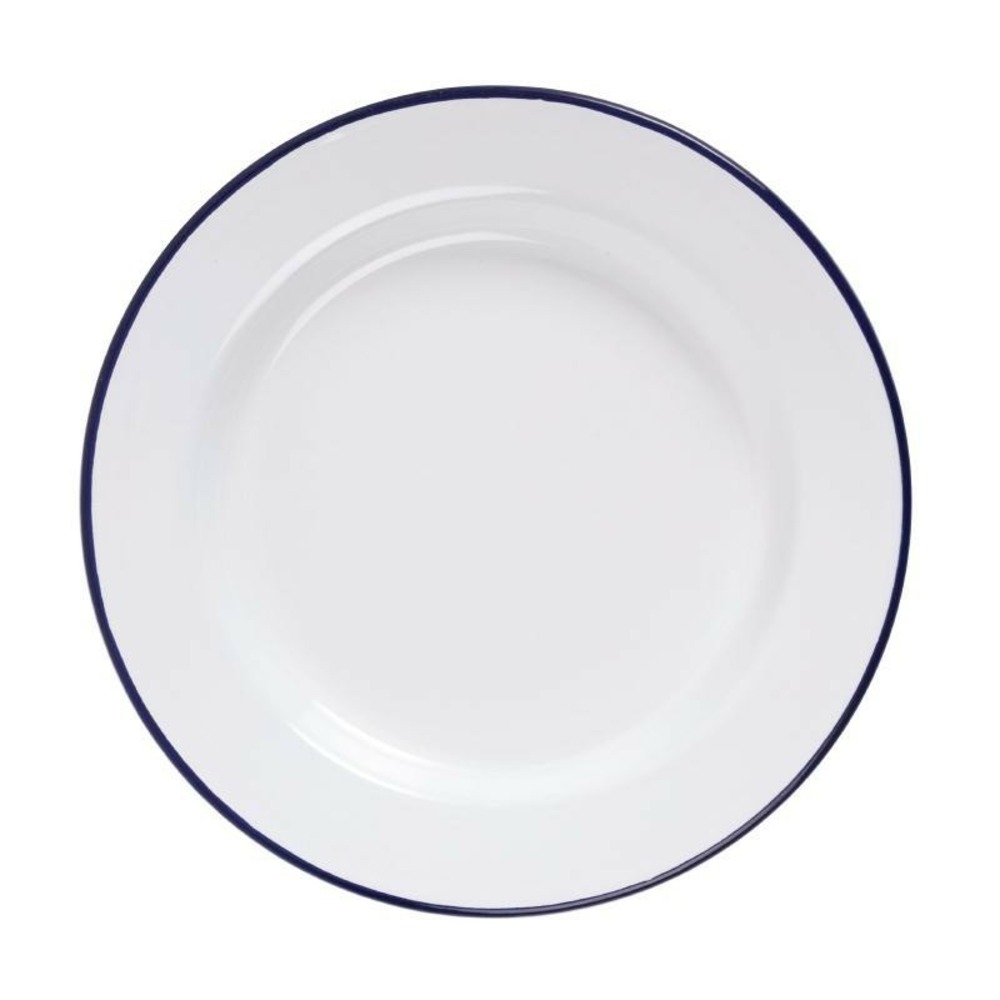 Assiette plate acier émaillé 245 mm - lot de 6 - olympia