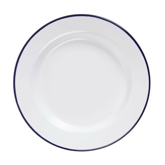 Assiette plate acier émaillé 245 mm - lot de 6 - olympia