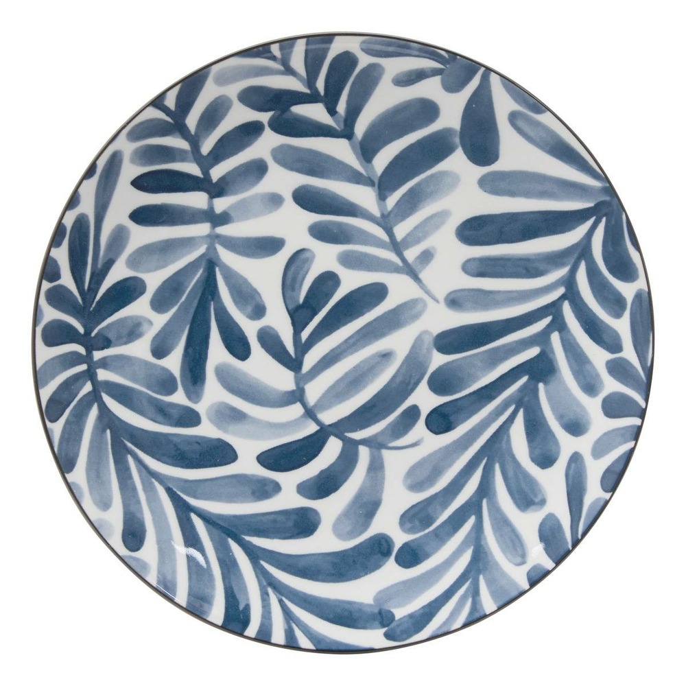 Lot de 6 assiette dessert umami d19cm feuille bleu