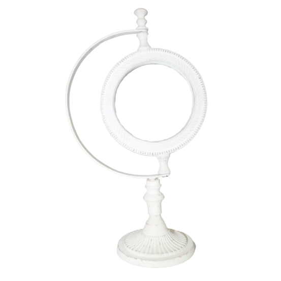 Miroir à poser en fonte blanc 23 x 12 x 41 cm