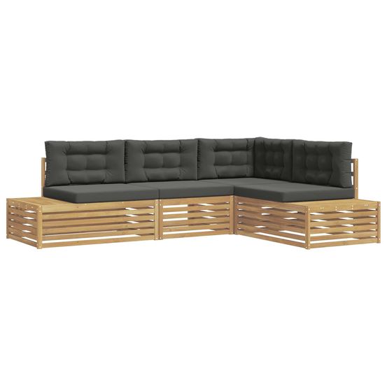 5 pc ensemble de canapés d'extérieur polyester blanc