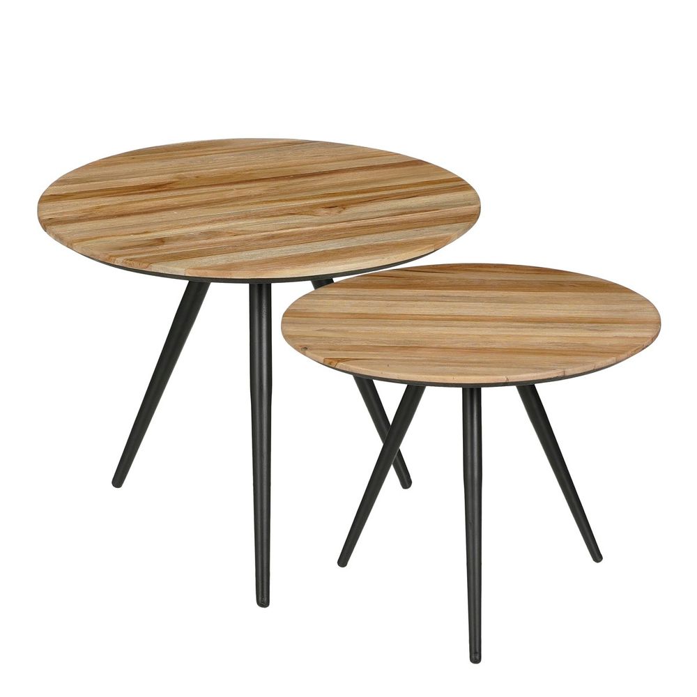 Mica decorations jailey table d'appoint - lot de 2 - marron
