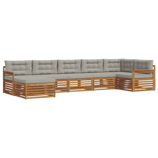 Ensembles de canapés avec coussin 7 pcs gris naturel et clair