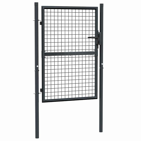 Portail de jardin grillagé en acier galvanisé gris 100 x 125 cm