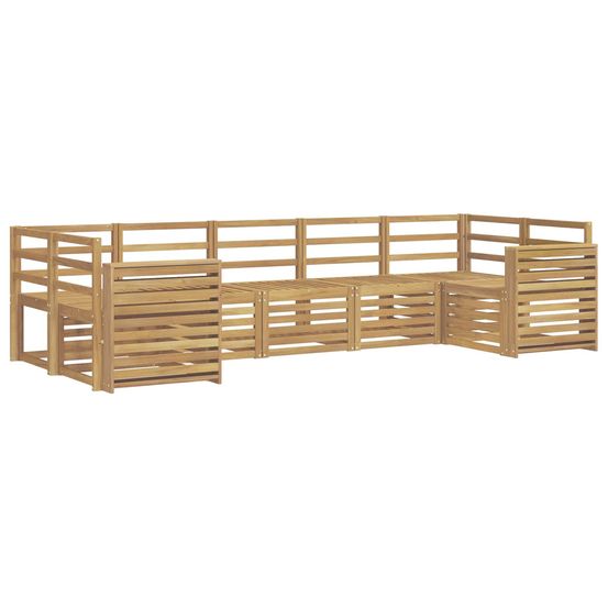 Ensemble de canapés d'extérieur 7 pc blanc bois d'acacia massif