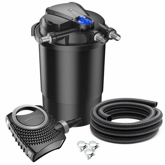 Kit de filtration set 30000 litres 18 watts uvc pompe 10000 l/h tuyau 10 m