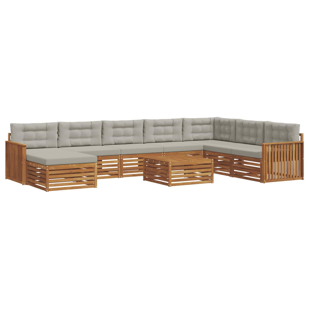 Ensembles de canapés avec coussin 9 pcs gris naturel et clair