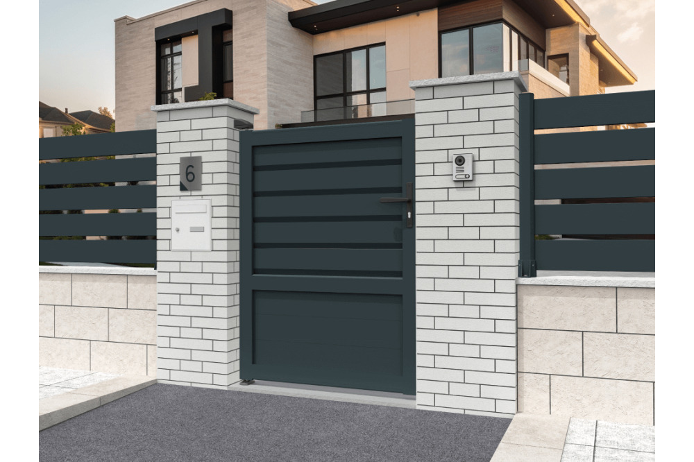 Portillon mixte gris anthracite l 1000 x h 1744.8 mm