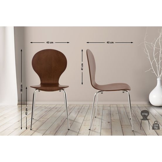Suite de 4 chaises visiteurs diego